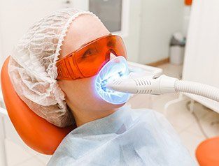 woman getting zoom! teeth whitening