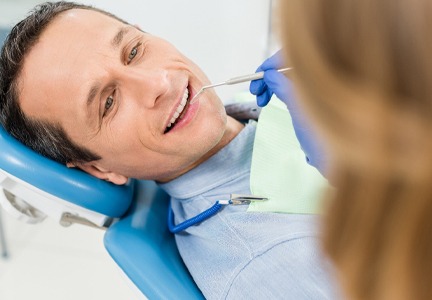 man in dental chair