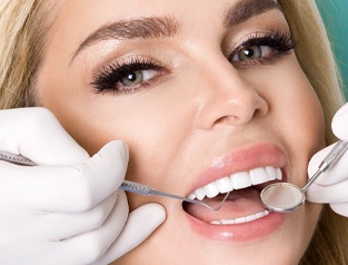 woman at dental checkup