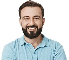 man with beard smiling