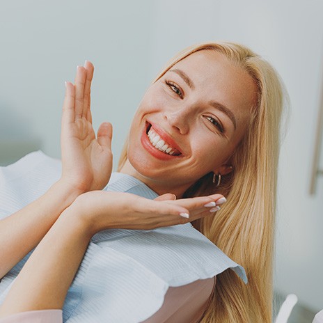 Smiling dental patient