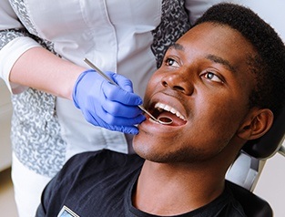 man getting a checkup