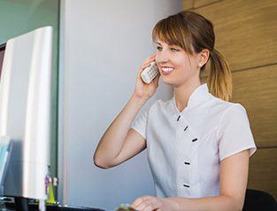 woman talking on phone