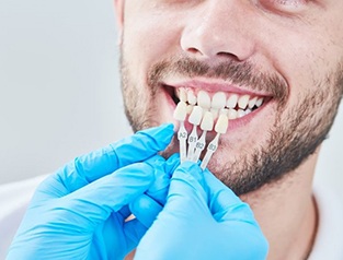 young man being fitted with veneers in Greenfield