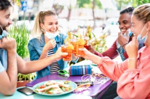 friends getting together to go out to eat